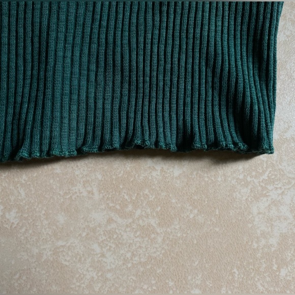 Urban outfitters dark green with a teal lace half button up top. - Picture 13 of 16